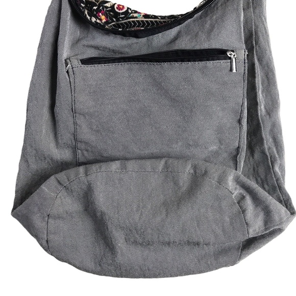 Handmade Boho Floral Elephant Fabric Tote Bag 13W x 12H - Picture 6 of 6